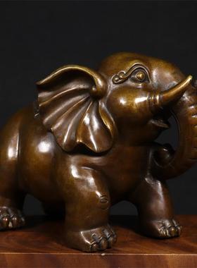 纯铜大象摆件一对招财风水象