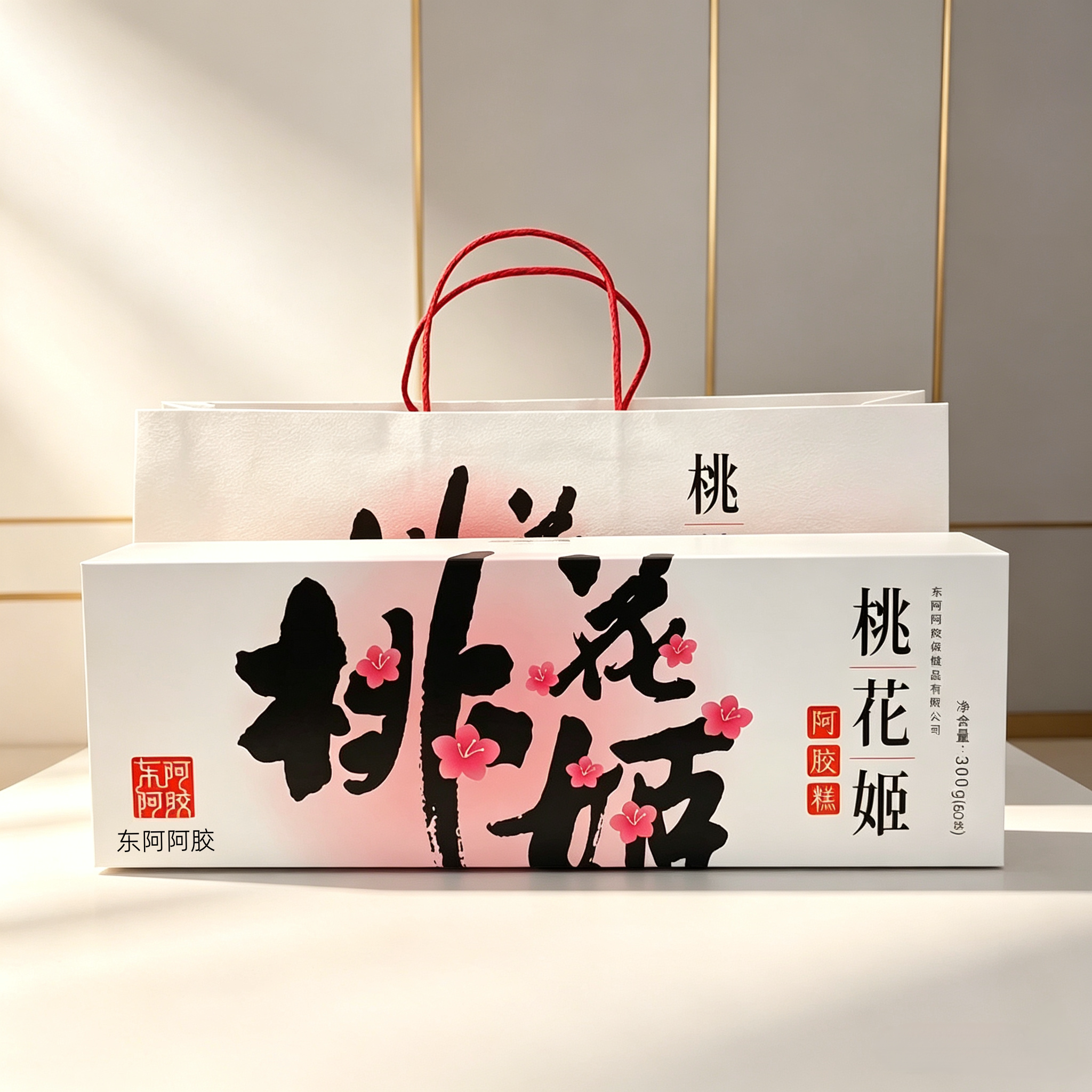 正品东阿阿胶桃花姬阿胶糕300克