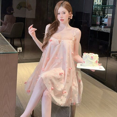 带胸垫冰雪丝仙女公主裙甜美立体