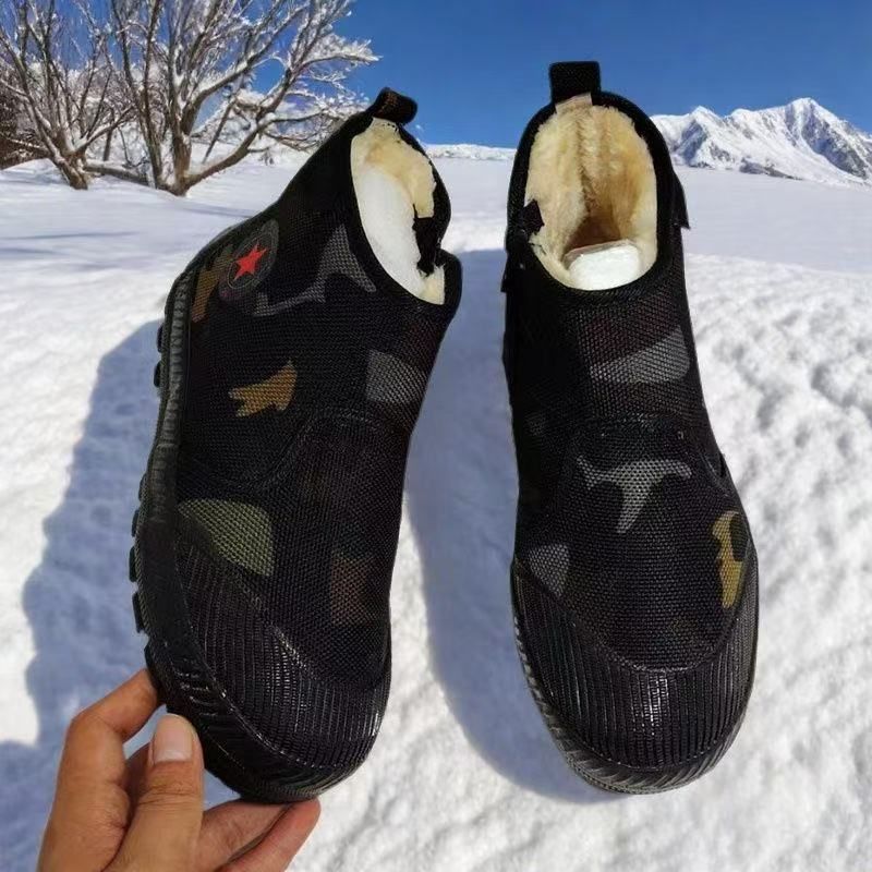 冬季棉鞋男女加绒加厚防寒男鞋劳保女鞋耐磨防冻保暖胶鞋解放鞋子