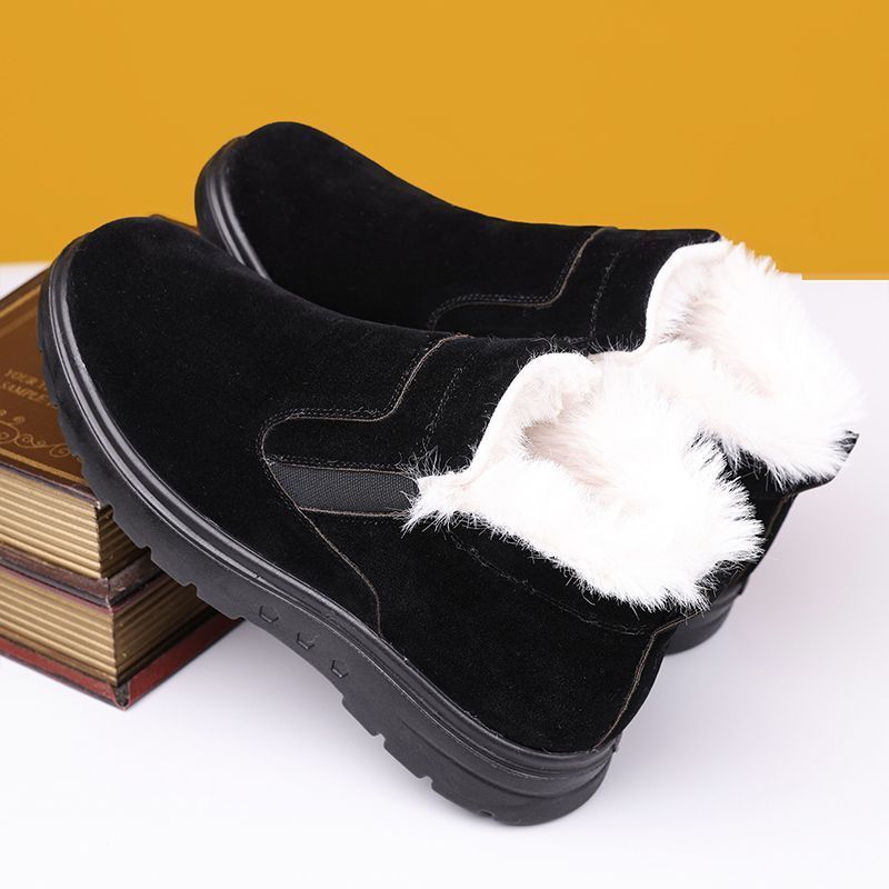 冬季加绒老北京布鞋男鞋棉鞋防寒防滑爸爸加厚保暖中老年人软底鞋