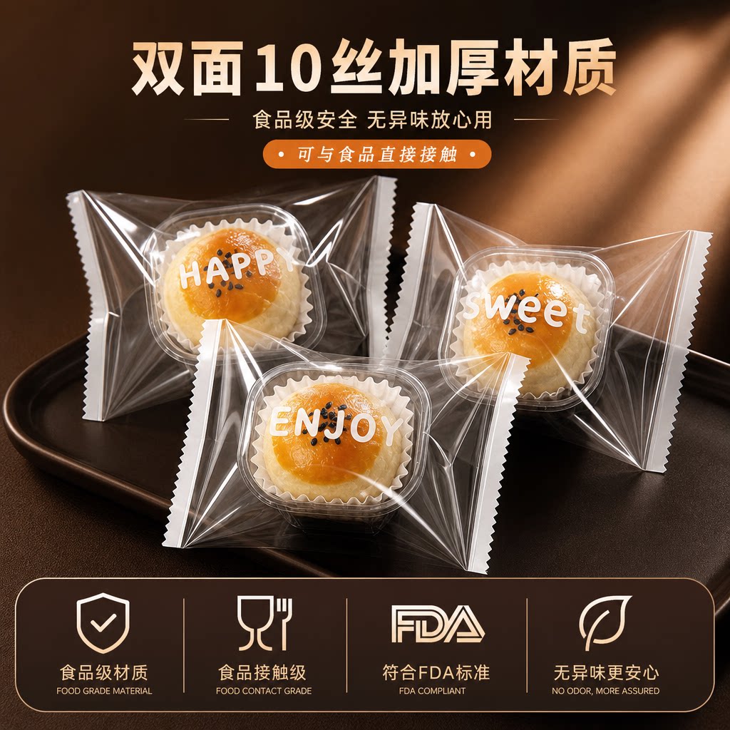 蛋黄酥单独机封吸塑包装80克雪媚娘包装盒打包袋子带底托烘焙点心