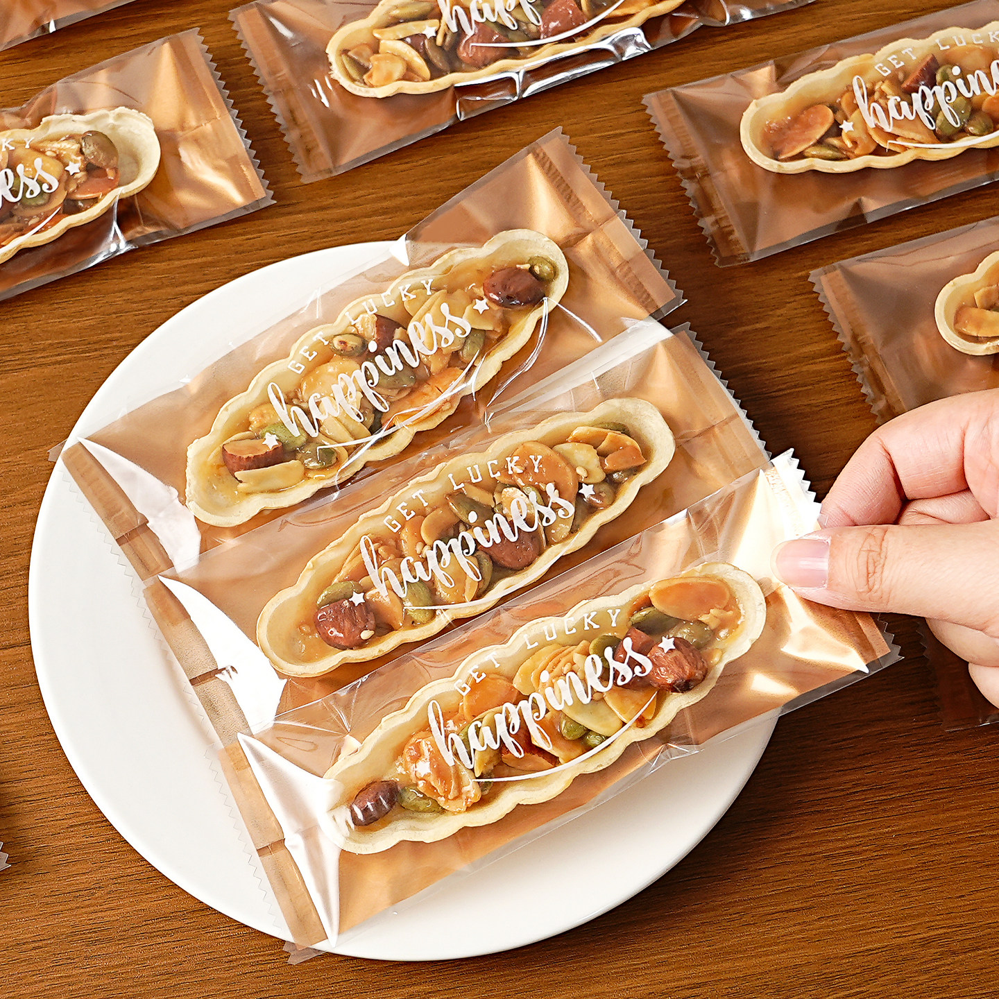 糯米船包装袋加厚牛轧糖饼干零食长方形透明机封袋打包袋送礼烘焙