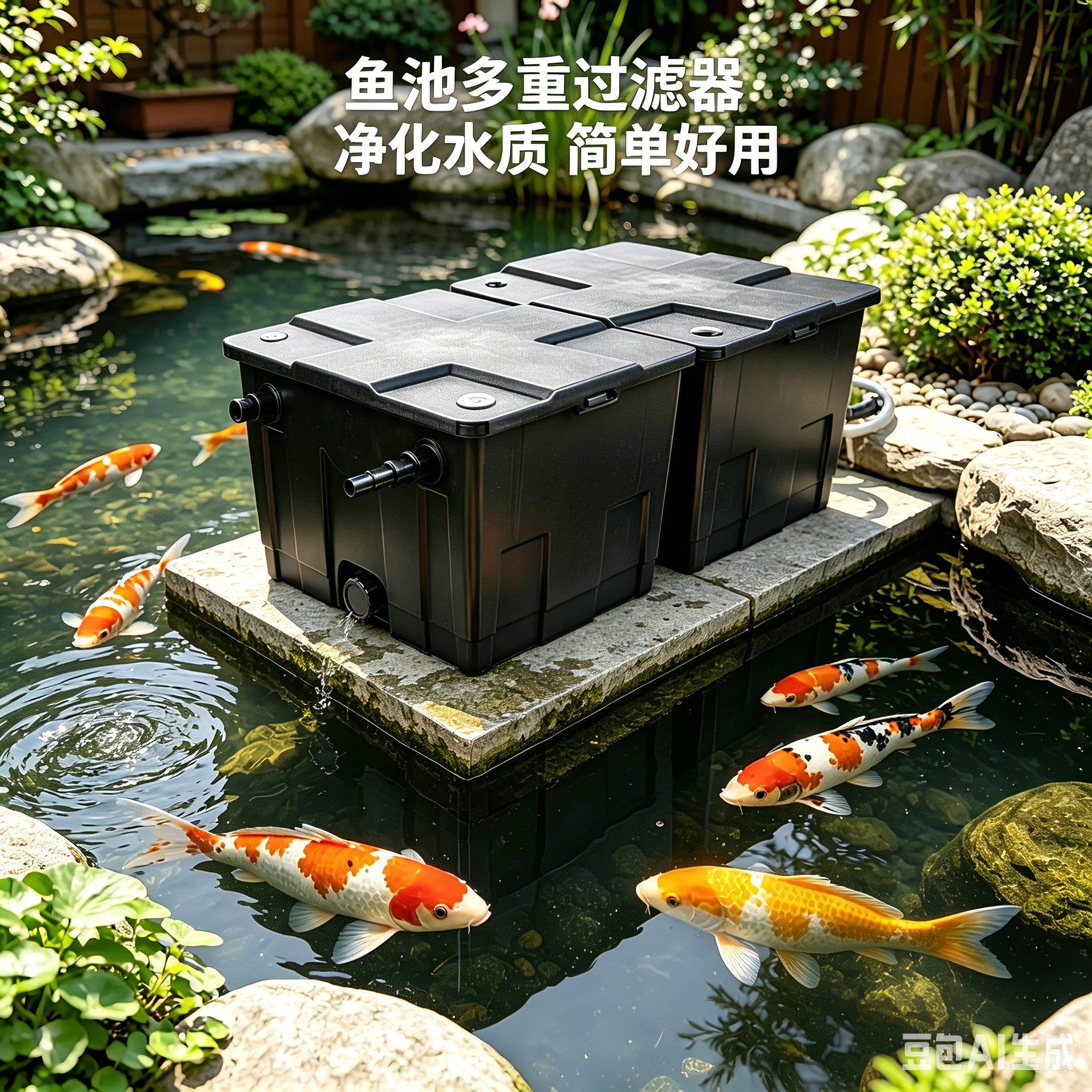 格池锦鲤生化多层过滤箱