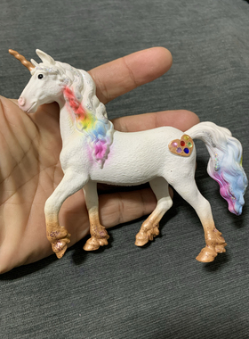 正版散货70726 彩虹独角兽母马 仿真动物模型儿童认知魔幻神话