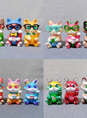 正品CASSY卡茜猫夏日饮品盲盒 可爱招财猫潮玩手办现货玩具摆件