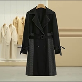 欧货气质西装 淑女系带显瘦风衣外套2025秋冬小香风大衣 领中长款