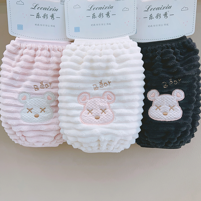 可爱毛绒短款袖套棉服护袖秋冬季学生防脏袖头羽绒服袖筒防污套袖