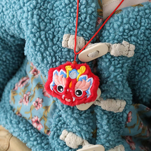 自制作宝宝胎毛纪念品di刺绣吊坠挂件婴儿胎发袋脐带乳牙保存收藏