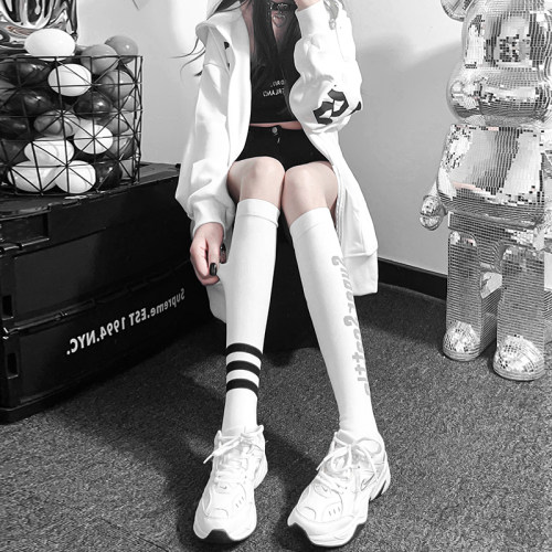 白色压力小腿袜女春秋jk堆堆袜