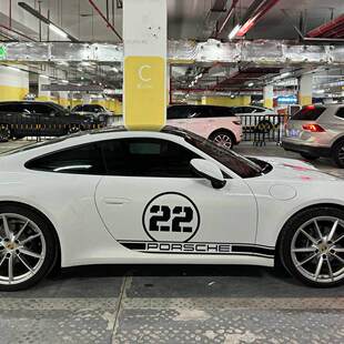 保时捷911车身贴纸拉花992carrera车身数字英文字母贴纸机盖贴画