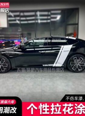 阿维塔06 07 11 12极氪001拉花黑色007GT腰线装饰车身个性车贴纸