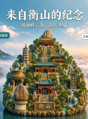 衡山浮雕新款金属冰箱贴湖南城市旅游景区纪念品磁力贴送人伴手礼