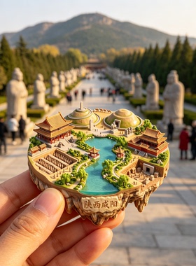 咸阳浮雕新款金属冰箱贴陕西城市旅游景点纪念品磁吸贴送人伴手礼