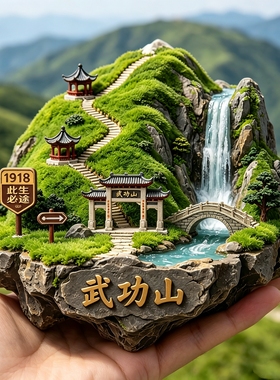 武功山浮雕新款文创金属冰箱贴江西城市旅游景点纪念品收藏磁吸贴