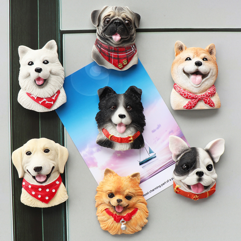 可爱狗狗冰箱贴秋田犬八哥斗牛犬