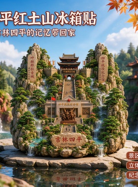 四平冰箱贴战役纪念馆二龙湖孟家岭小天池吉林城市纪念礼品磁吸贴