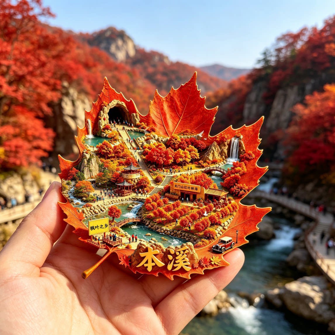 【本溪】金属冰箱贴辽宁铁刹山大石湖五女山城市地标旅游纪念磁贴