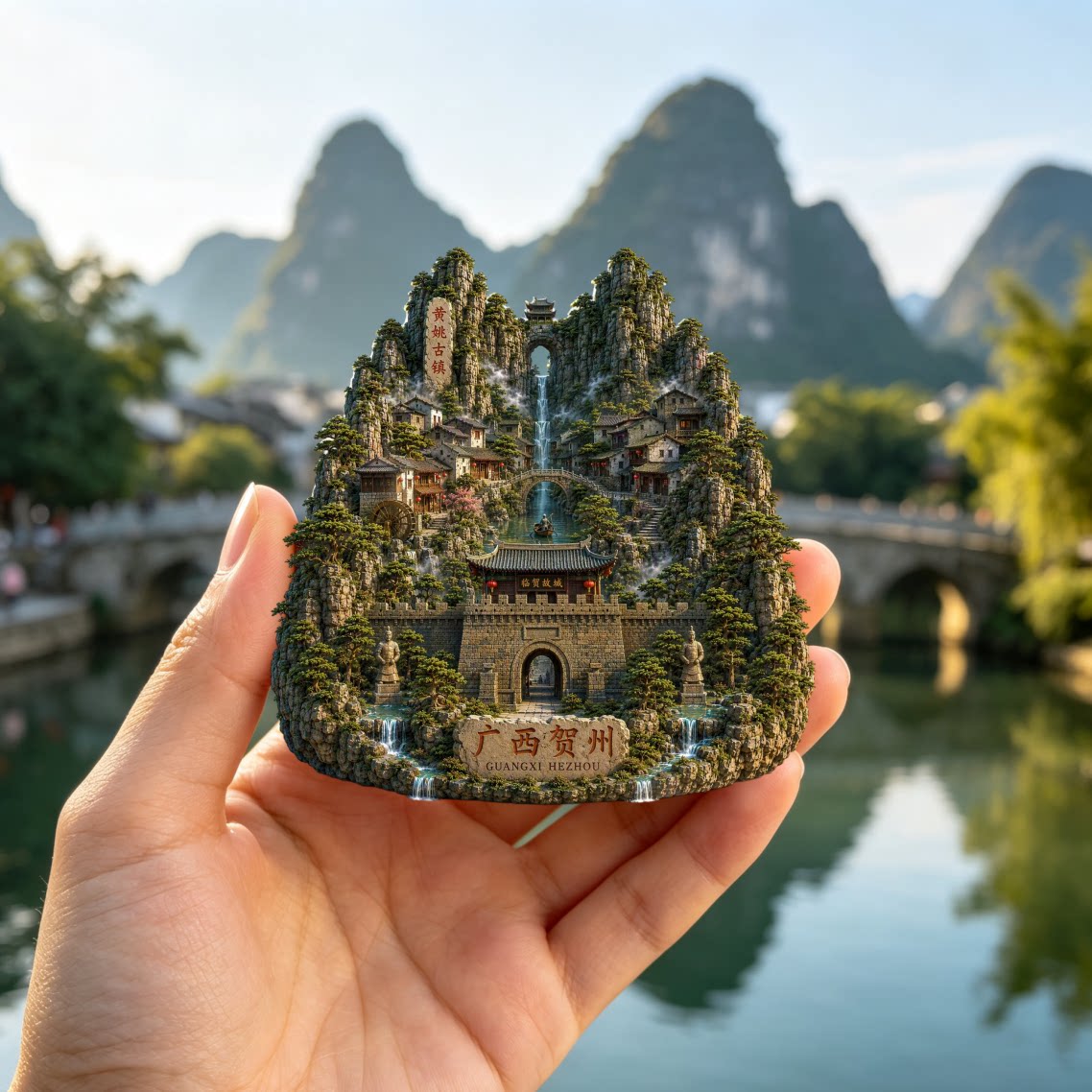 贺州浮雕新款金属冰箱贴广西城市地标旅游景点纪念品磁贴送人礼物