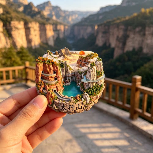 太行山浮雕新款金属冰箱贴城市旅游景点纪念品装饰磁贴送人伴手礼