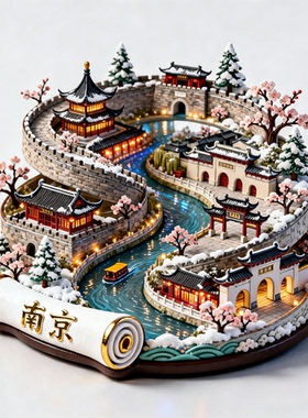 南京浮雕新款金属冰箱贴夫子庙老门东城市地标旅游景点纪念品磁贴
