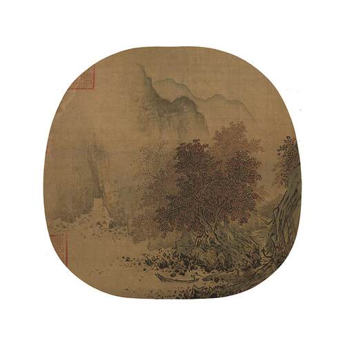 名画复制品宋画小品萧照秋山红树图工笔画国画艺术微喷临摹装饰画