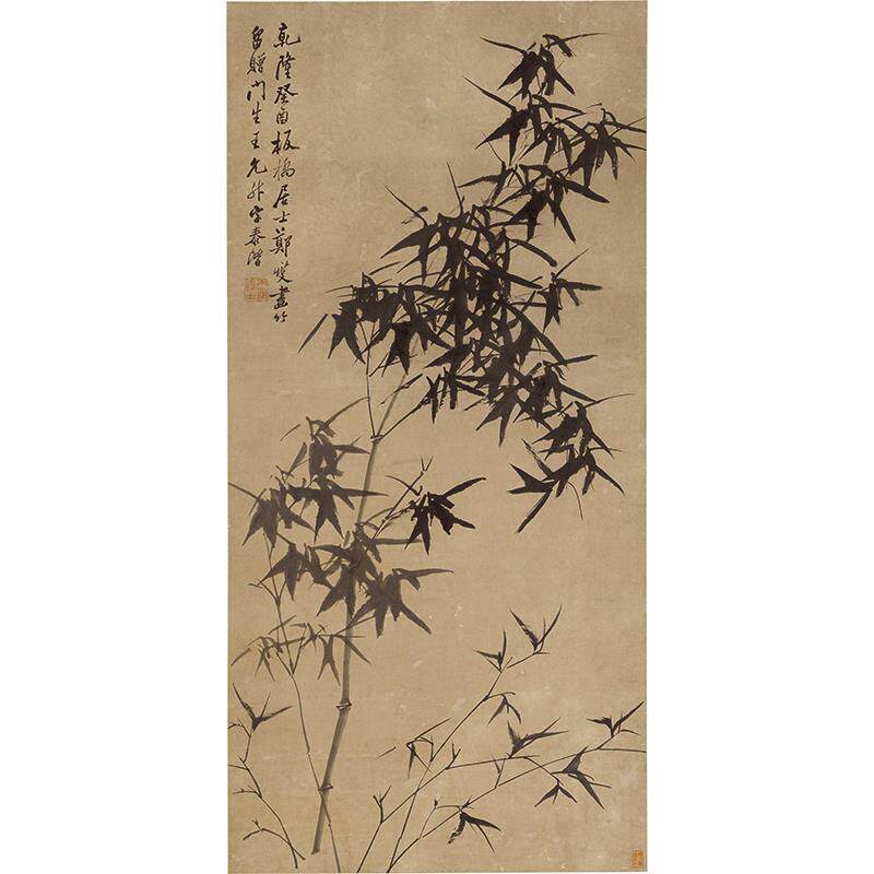 名画复制品郑板桥墨竹图-2写意水墨画竹子画国画艺术微喷装饰画