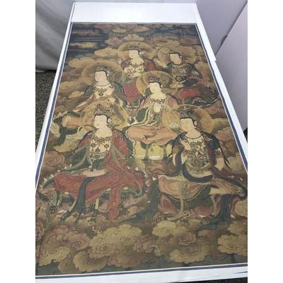 明 王勤 等觉位十地菩萨像绢本 仿古佛像工笔画像临摹学习装饰画