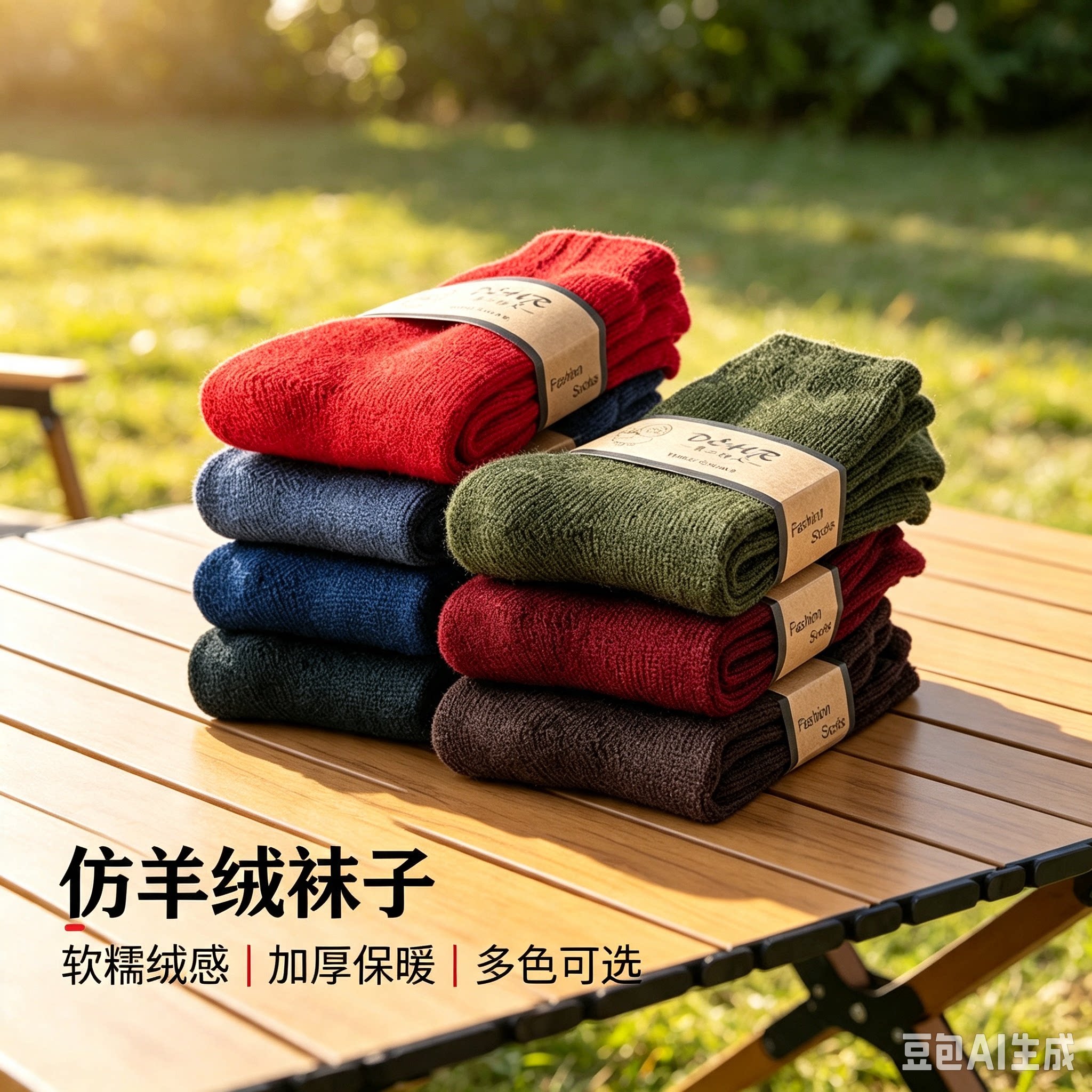 5双第二行人仿羊绒保暖长筒袜