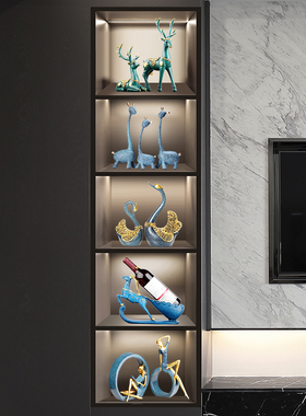 小鹿酒柜装饰品红酒架现代客厅家居工艺品小摆件套装家里新房创意