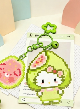 kt卡通像素亚克力钥匙扣学生书包可爱挂件萌物包包闺蜜挂饰礼物