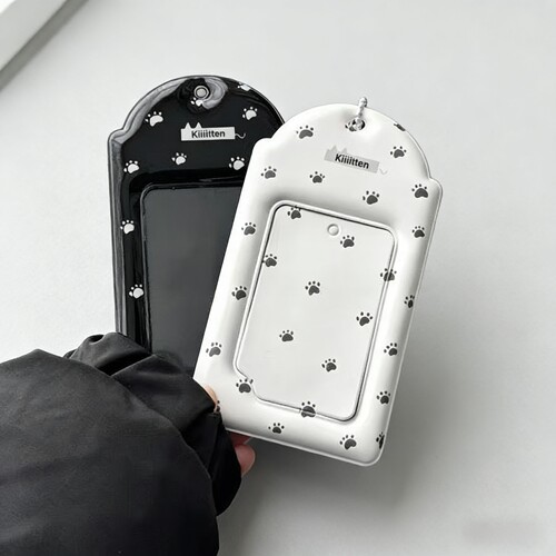 韩系猫爪卡套pvc无属性3寸小卡拍立得收纳保护套书包挂件