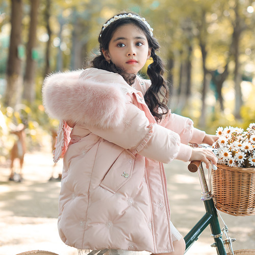 儿童羽绒服女中大童加厚外套