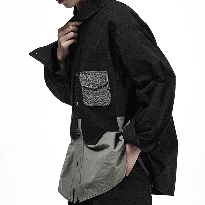 HKWORKSHOP工装拼接衬衫