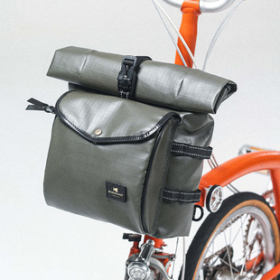 HKWORKSHOP卷轴车头包小布自行车储物折叠菜篮宠物包适用brompton