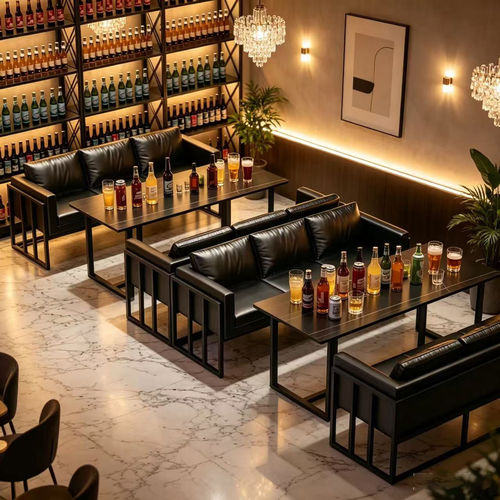 卡座沙发组合小酒馆工业风餐厅清吧烧烤店咖啡厅商用餐桌酒吧桌椅