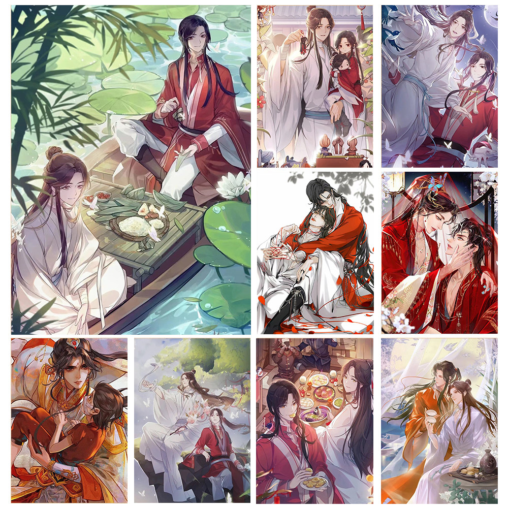 天官赐福动漫海报墙贴 大张高清壁纸周边花城谢怜海报墙纸铜版纸