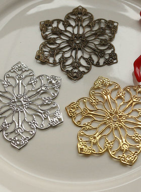 DIY饰品配件头饰品材料古风步摇发簪cos古装56mm大6角打底雪花片