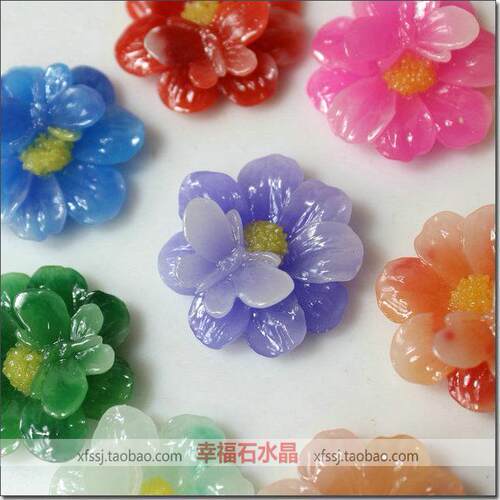 diy古装簪子凤冠高档仿玉树脂花