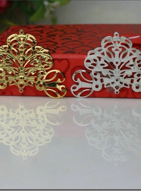 DIY饰品配件古装cos古风汉服步摇发簪子头饰材料镂空平面打底花片