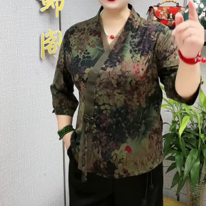 新款套装时尚百搭显瘦妈妈装舒适女上衣百搭