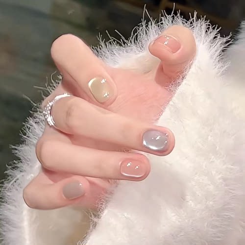 玻璃珠猫眼纯手工穿戴甲片款式推荐爆款美甲高级感网红美甲片