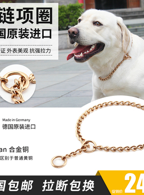 PETCARE德国原装进口铜合金P链铜链条狗项圈狗圈拉布拉多金毛德牧