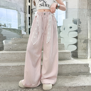 女童裤子夏薄款休闲裤儿童夏季长裤女孩阔腿裤速干中大童2025新款