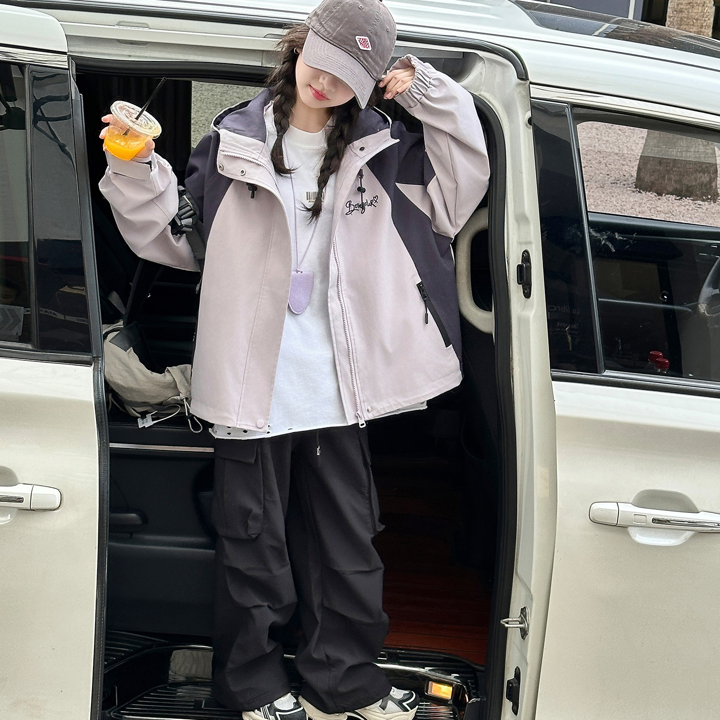 儿童秋装外套女童冲锋衣2025新款春秋季宽松中大童初中生女孩衣服