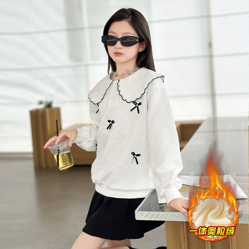 女童卫衣2025新款洋气时髦儿童冬装上衣女孩娃娃领中大童加绒加厚,童装/婴儿装/亲子装,卫衣/绒衫,淘宝优惠券,粉丝福利购,淘宝优惠卷