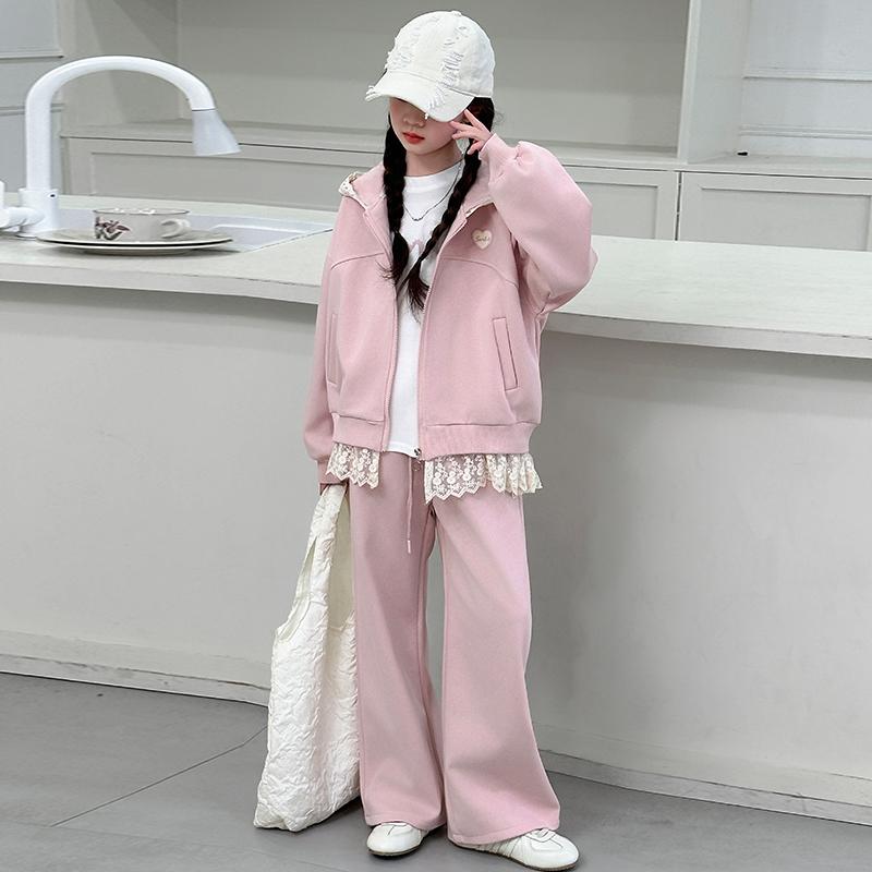 女童秋装套装2025新款洋气时髦春秋款儿童运动两件套女孩秋季大童