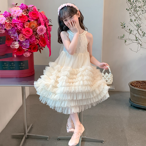 女童连衣裙夏季儿童公主裙2026新款纱裙无袖背心裙子小学生蛋糕裙