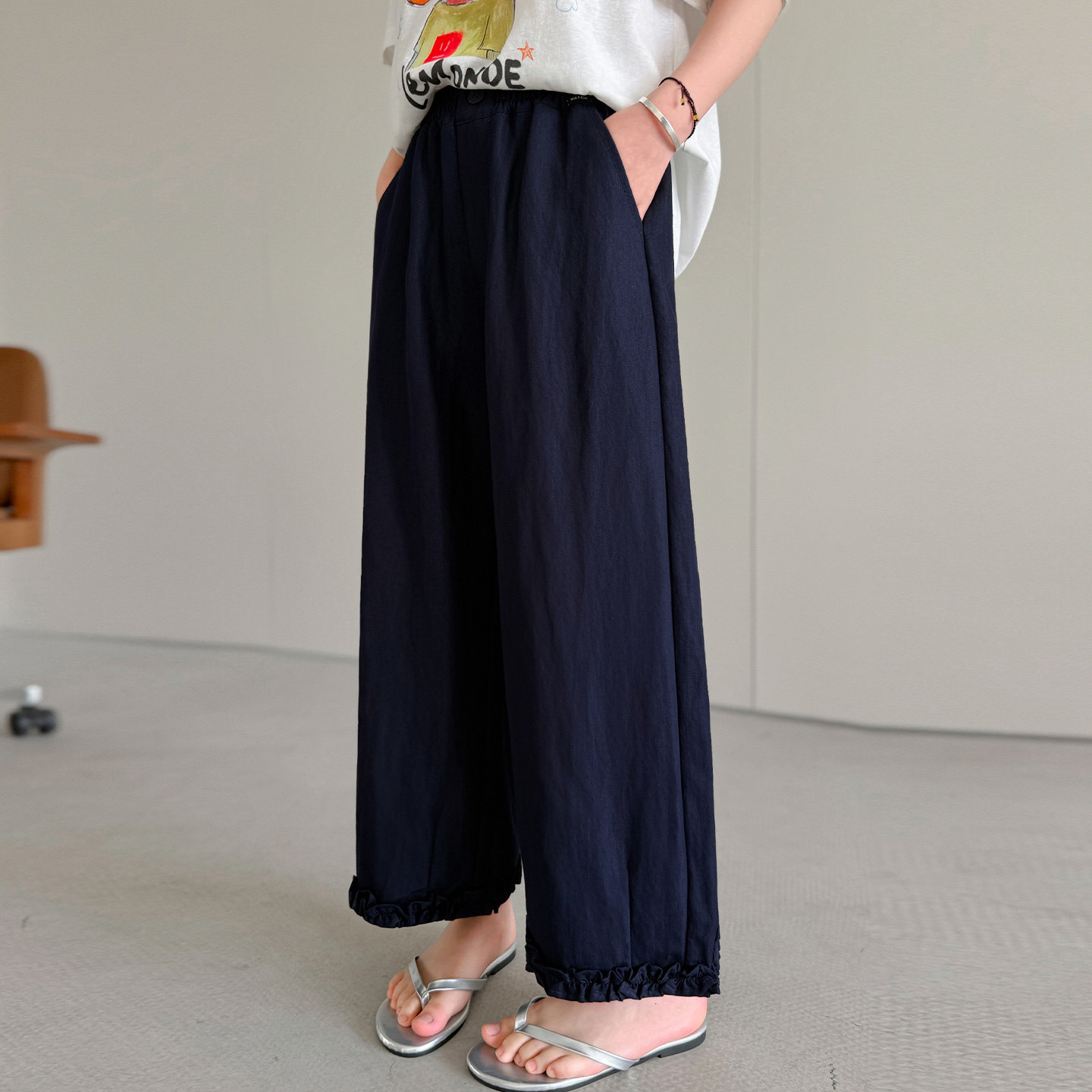 女童裤子夏季薄款2026新款夏装洋气凉快儿童直筒裤女孩九分裤大童