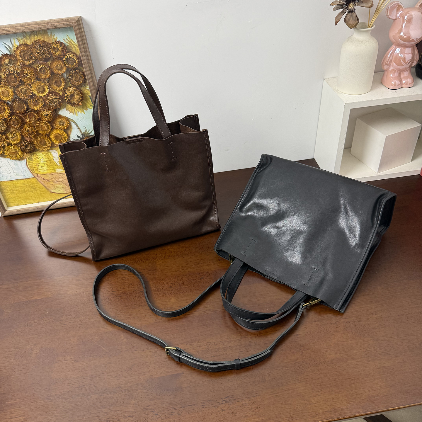 MrFu头层牛皮托特包女